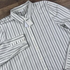 J.Jill ~ NEW Stylish Cotton-Stretch White Black Striped Tunic ~ NWT Large Tall